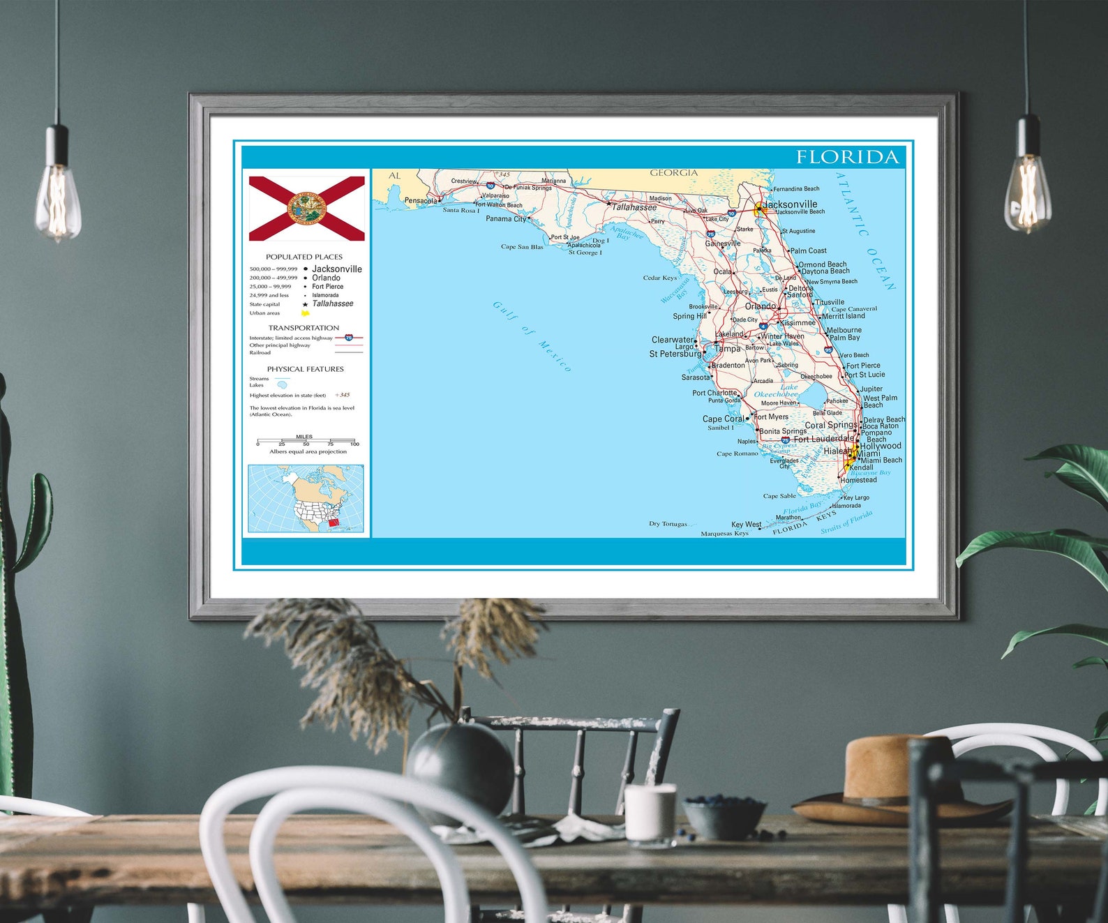 Map of Florida State Wall Art - Il 1588xN.4425818745 N8t4 