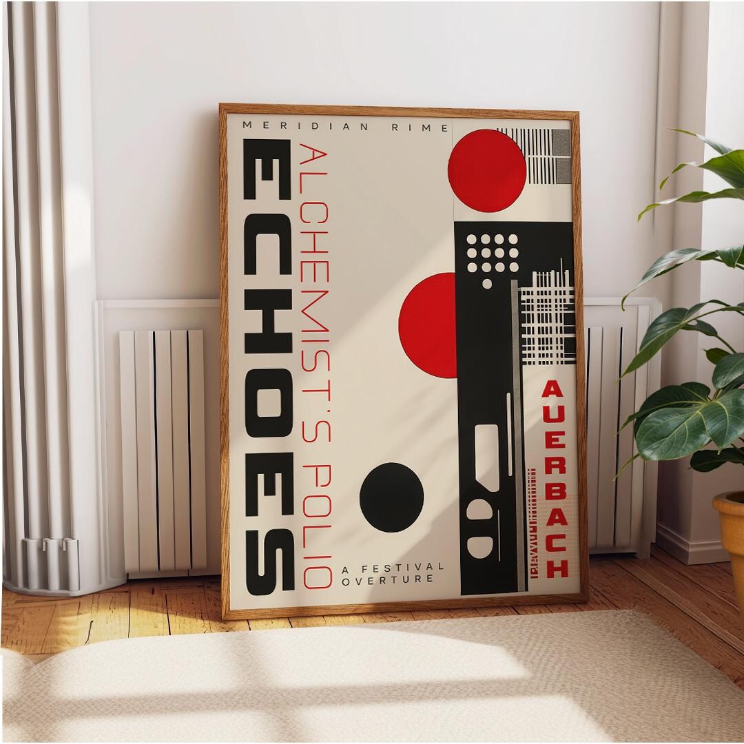 Bauhaus Style Music Poster – Abstract Echoes Graphic Art Print – Poster ...
