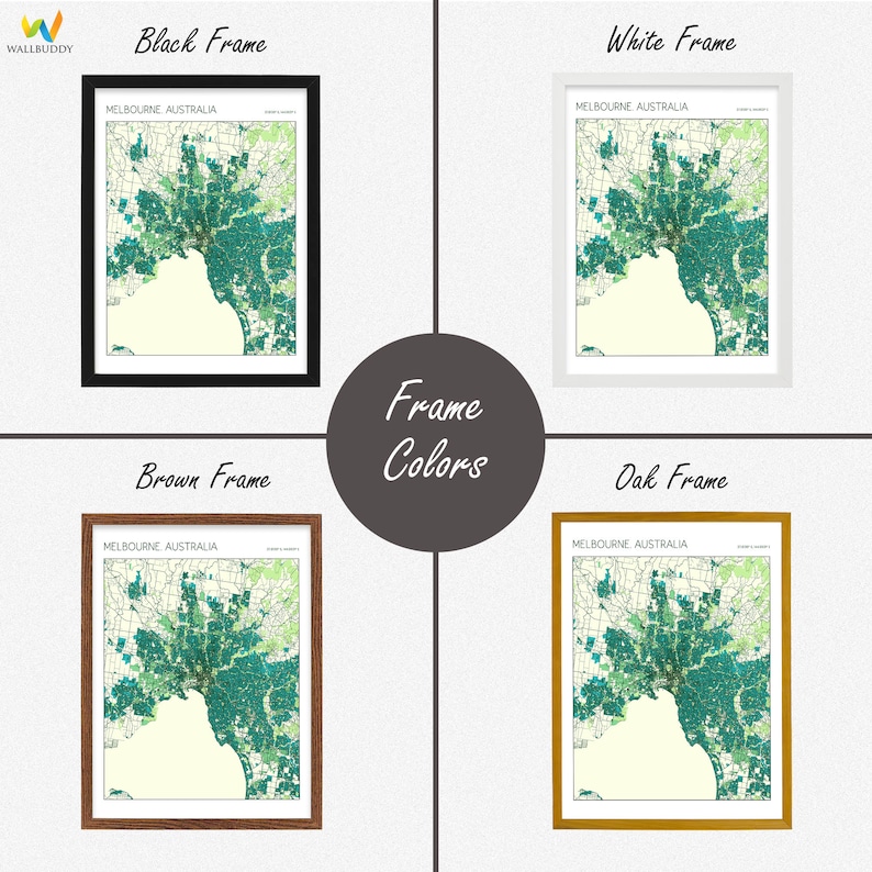 Melbourne Australia Wall Map Decor Australian Souvenir City Wall Decor