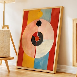 Abstrakte Farbrad Kunst – Moderne Geometrische Kunst – Gerahmt und verpackt