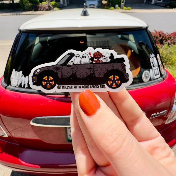 Spooky Mini Cooper crew Sticker