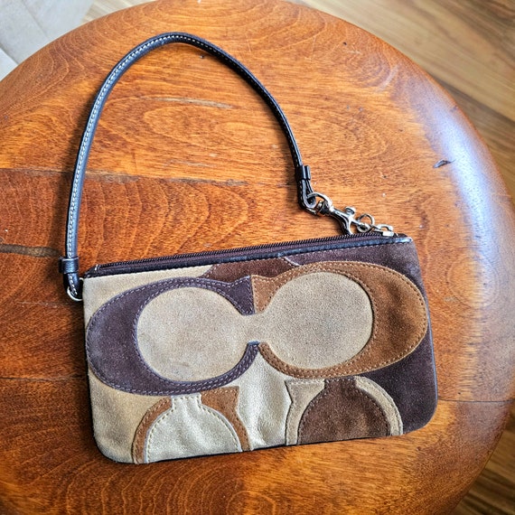 Suede Coach Tote AND Wristlet Boho Vintage Retro … - image 9