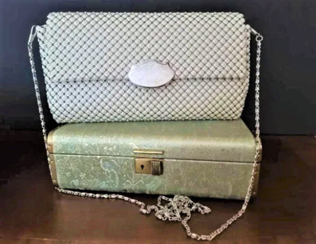 Vintage 60s Oroton Gray Taupe Metal Mesh Purse Shoulder Bag Etsy