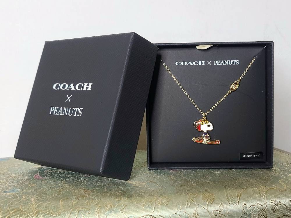 Coach X Peanuts Snoopy Ski Necklace New in Box Unopened Never Worn