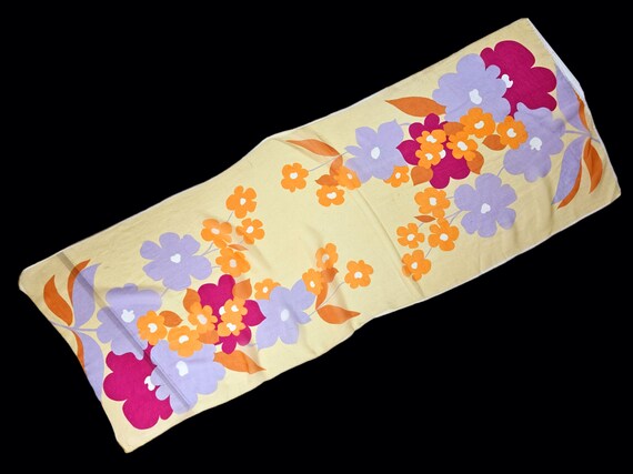 Long Boho Floral Sheer Scarf 40 inch x 15 inch Cr… - image 2