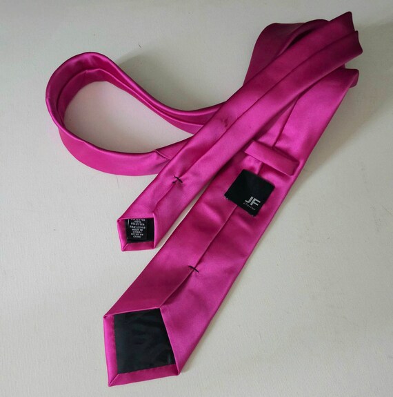 Pink Necktie 1990s 2000s JF J. Ferrar Skinny Pink… - image 5
