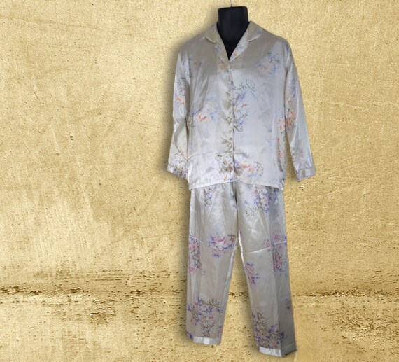 Mandarin collar silk pajamas hotsell