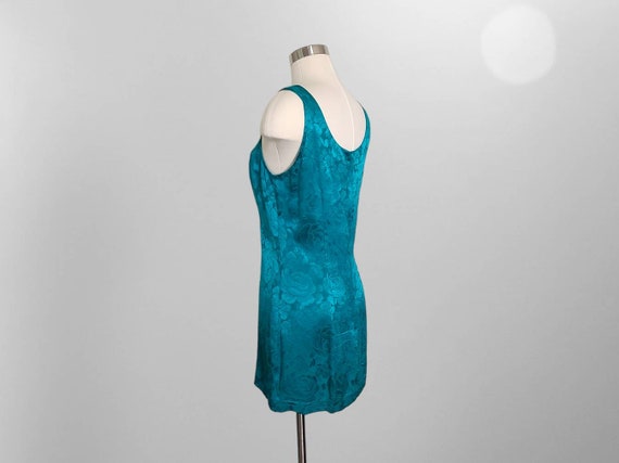 Vintage Pure Silk Suit Dress and Jacket Set Blue … - image 3