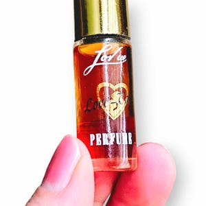 Vintage Lovue Love Talk Perfume Made in Hayward, California, Mini Perfume Bottle with Gold Cap