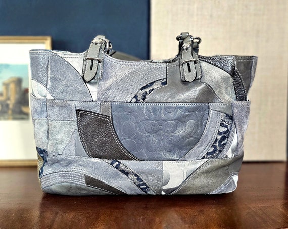 Coach Gray Patchwork Tote AND Wristlet Style No. … - image 2