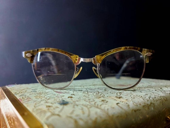 Vintage Marble Cat Eye Glasses Art Craft USA Lead… - image 3