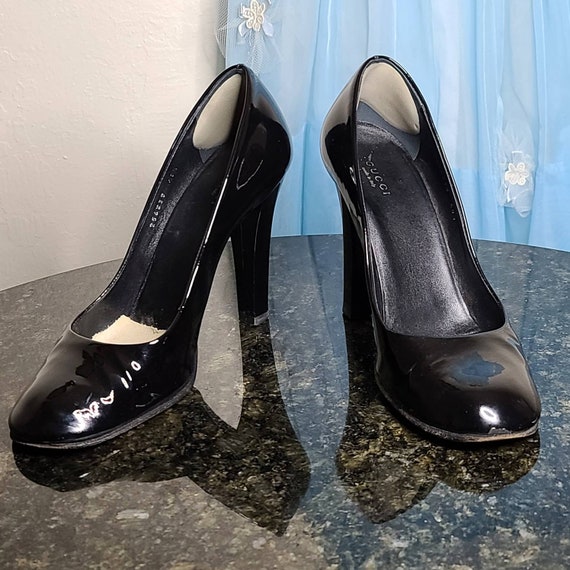 80s NORMA KAMALI shoes size 6.5, vintage purple high heels, leather spike heels  pumps 1980s