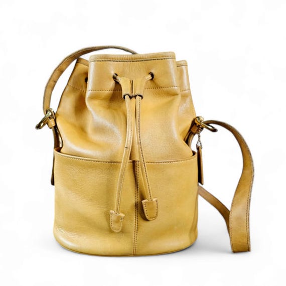 Vintage Coach Thompson Drawstring Bucket Bag in Buckskin A50 4151 Made in the United States Etsy Canada