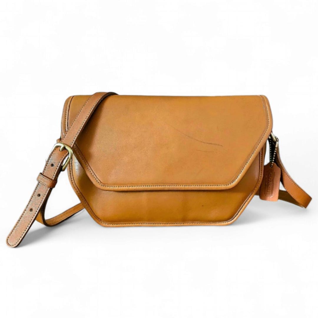 90s Coach Butterscotch Leather Geometric Vista Bag 9947 (has