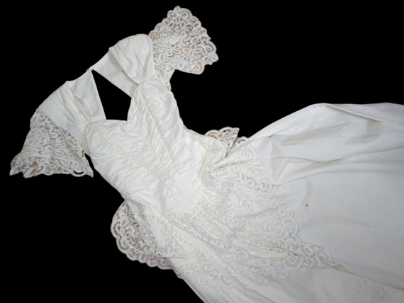 80's White Dress with Scarf by PK's Closet
