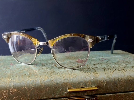 Vintage Marble Cat Eye Glasses Art Craft USA Lead… - image 1