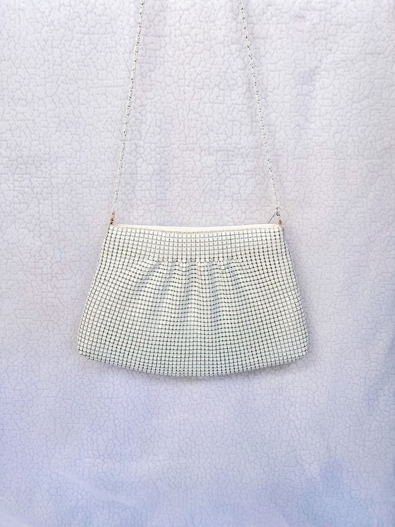 vintage white aluminum metal mesh purse/crossbody… - image 1