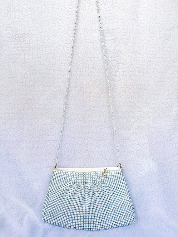 vintage white aluminum metal mesh purse/crossbody… - image 4