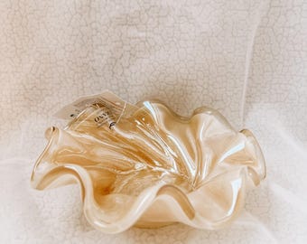 Murano Italian honey art glass bowl
