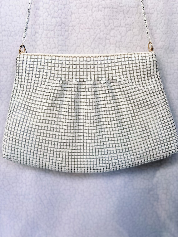 vintage white aluminum metal mesh purse/crossbody… - image 3