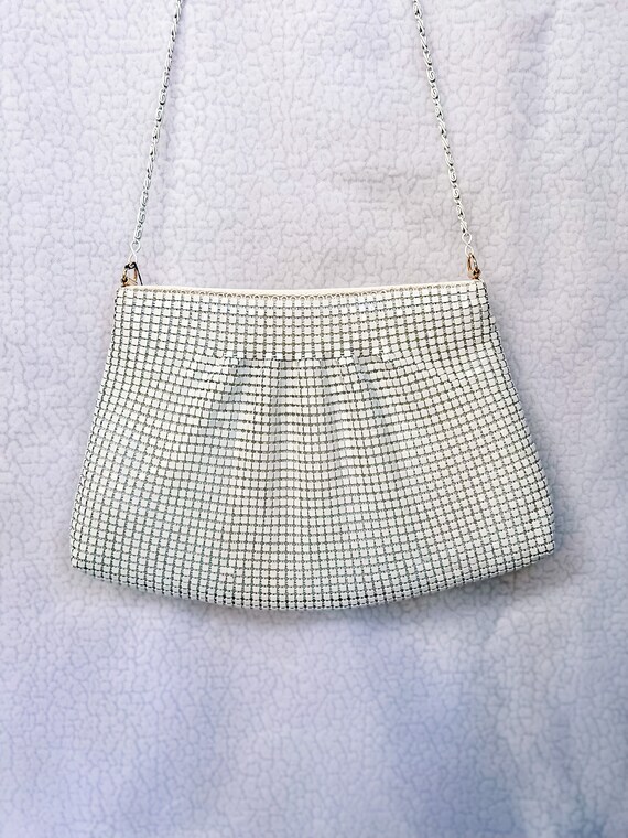 vintage white aluminum metal mesh purse/crossbody… - image 2