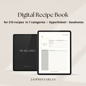 Digitales Rezeptbuch für GoodNotes, Notability, digitales iPad-Rezeptjournal, digitales Kochbuch, digitaler Essensplaner, Rezeptbuchvorlage