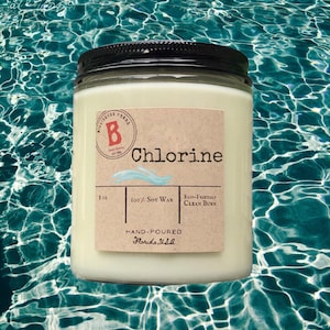 Chlorine Scented Candle, Swimmer Gift, Scented Chlorine Candle