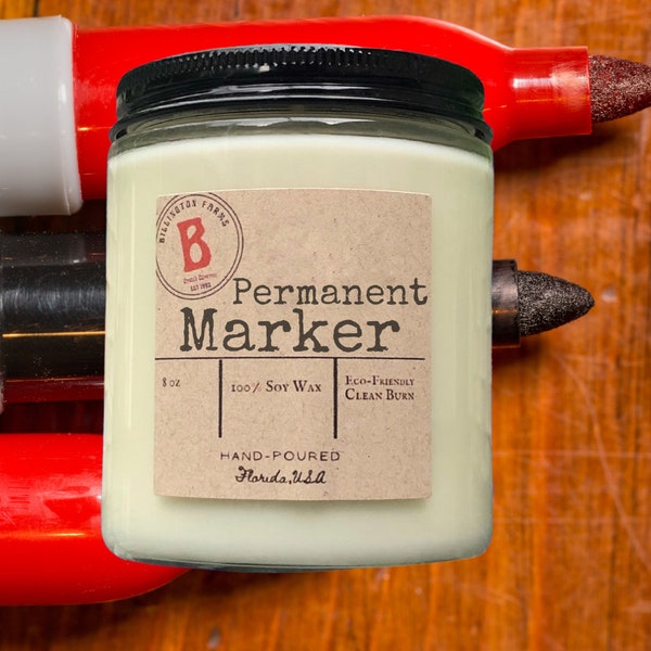 Permanent Marker Scented Candle, Candle Gift, Scented Permanent Marker Candle