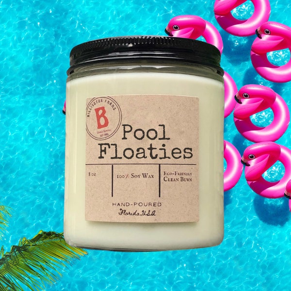 Pool Floaties Scented Candle, Swimmer Gift, Scented Pool Floaties Candle