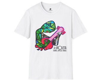 Tributo a Violeta Parra: Arte Revolucionario y Kulturelle Chileno - Franela T-Shirt Musikliebhaber, Perfektes Geschenk für Musiker