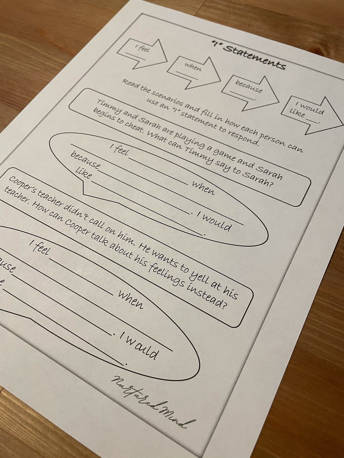 I Statements Practice Worksheet for Effective Communication - Etsy UK