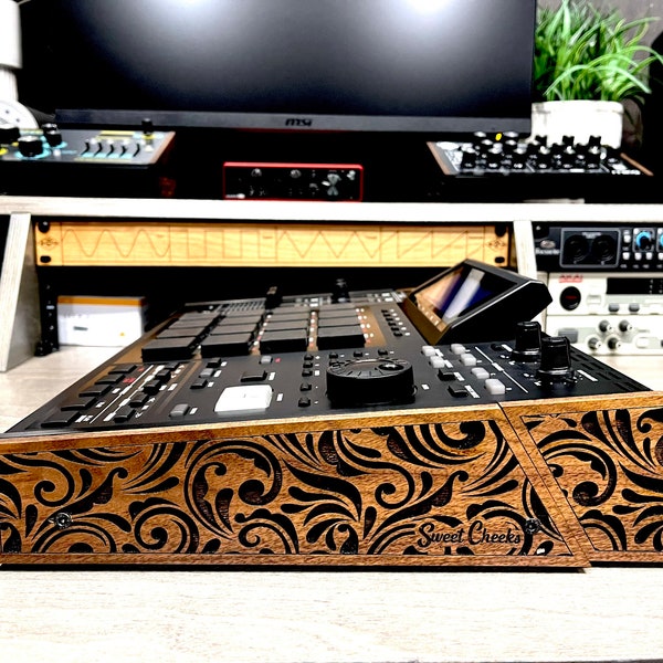 Akai MPC2500 solid walnut engraved wood ends