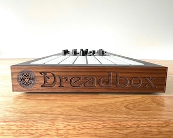 Dreadbox Medusa solid walnut wood ends laser engraved