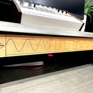 19 rack blank cover 1U solid red alder wood sine waves analog synth