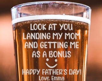 Personalized, Look At You Landing My Mom And Getting Me As A Bonus - Funny Step Dad Father&#39;s Day Gift Idea, For Bonus Dad, Best Stepfather
