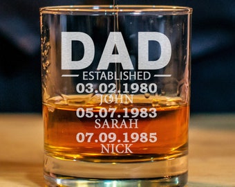 Verre à whisky papa personnalisé, cadeau fête des pères, verre à whisky gravé personnalisé