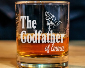 Custom The Godfather Whiskey Glass, Special Godparent Gift, Communion Baptism Gift, Will you be my Godfather Gift - Best Gift For Godfather