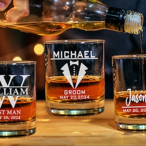 Groomsman 11oz Whiskey Glass, Engraved Old Fashion, Groomsmen Gift Idea, Personalized Groomsman - Best Man Gift, Groomsman Whiskey Drink