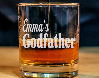 Custom Godfather Whiskey Glass, Personalized Godparent Gift