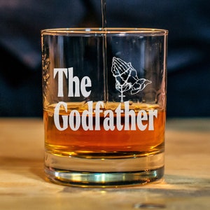 The Godfather Whiskey Glass, Special Godparent Gift, Communion Baptism Gift, Will you be my Godfather Gift - Best Gift For Godfather