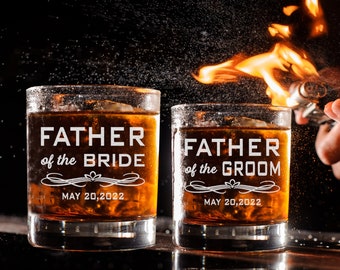 Father of the Bride or Father of the Groom 11oz Personalized Whiskey Glass - Special Wedding Gifts For Dad - Instead Of Tumbler Or Mug