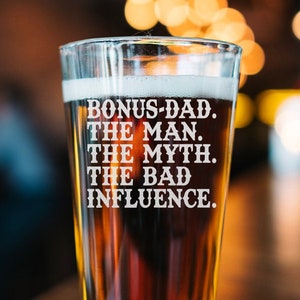 Bonus Dad The Man The Myth The Bad Influence- Step Dad, Step-Father, Bonus Dad, Funny Birthday Gifts & Fathers Day Gift, Christmas Present