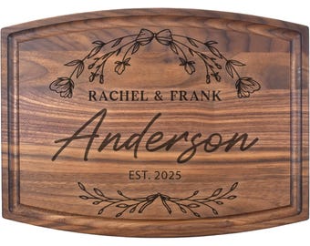 Personalized Engraved Cutting Board, Wedding Anniversary Gift Couples And Families
