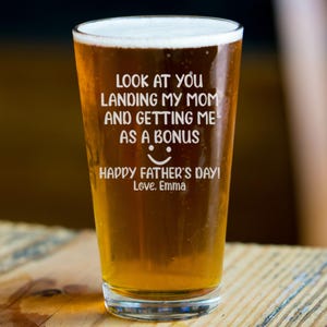 Personalized Bonus Dad Tea Cups, Step Dad Pottery Cup, Look At You Landing My Mom Travel Mugs Presents, Dad Getting Me As A Bonus Coffee Mug, Best Dad Ceramic Mugs, Custom