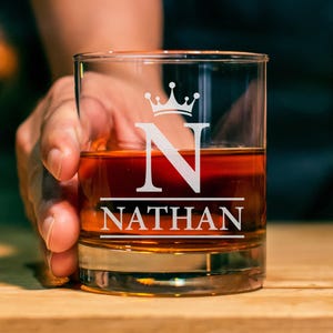 Personalized Whiskey Glass for Dad, Custom Whiskey Gift For Men, Gifts for Him, Engraved Gift for Fathers, Husband