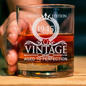 80th Birthday Gift - Age To Perfection Limited Edition - 80th Whiskey Glass - For Anniversary - Birthday Funny Gift - Best Gift For Him, Her