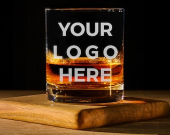 Personalized Logo Whiskey Glass, Custom Engraved Glassware