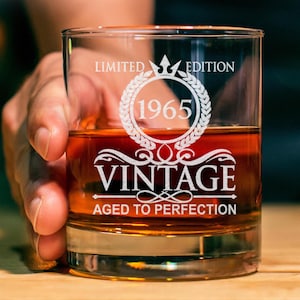 Cadeau pour 60e anniversaire - Édition limitée vieillie jusqu'à la perfection - Verre à whisky 60e - Pour un anniversaire - Cadeau amusant d'anniversaire - Meilleur cadeau pour lui, pour elle