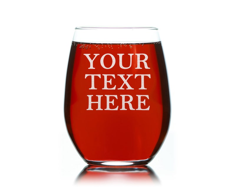 Personalized Stemless Wine Glass Engraved Custom Glassware Etsy