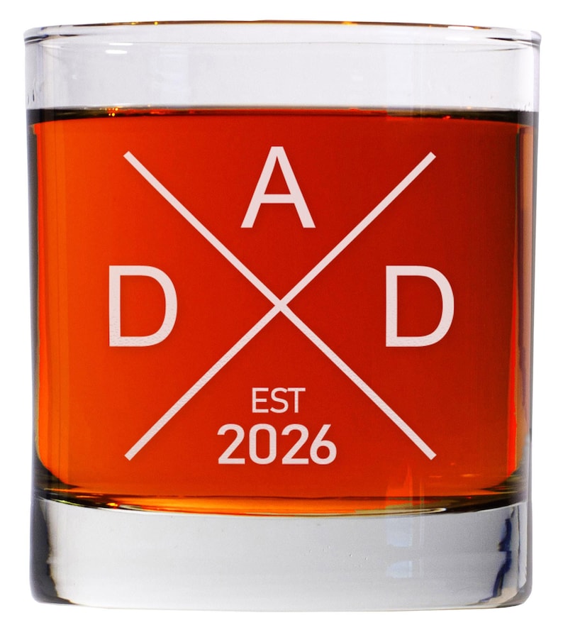 New Dad Whisky Glas - Zum ersten Mal Papa - Geschenk für Papa - Papa hergestellt kundenspezifisch - personalisierte Papa Geschenke - 2021, 2022, 2023, 2024, 2025 Bild 8